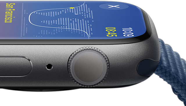 Seitenansicht der Apple Watch, die zeigt, wie hell sie ist.